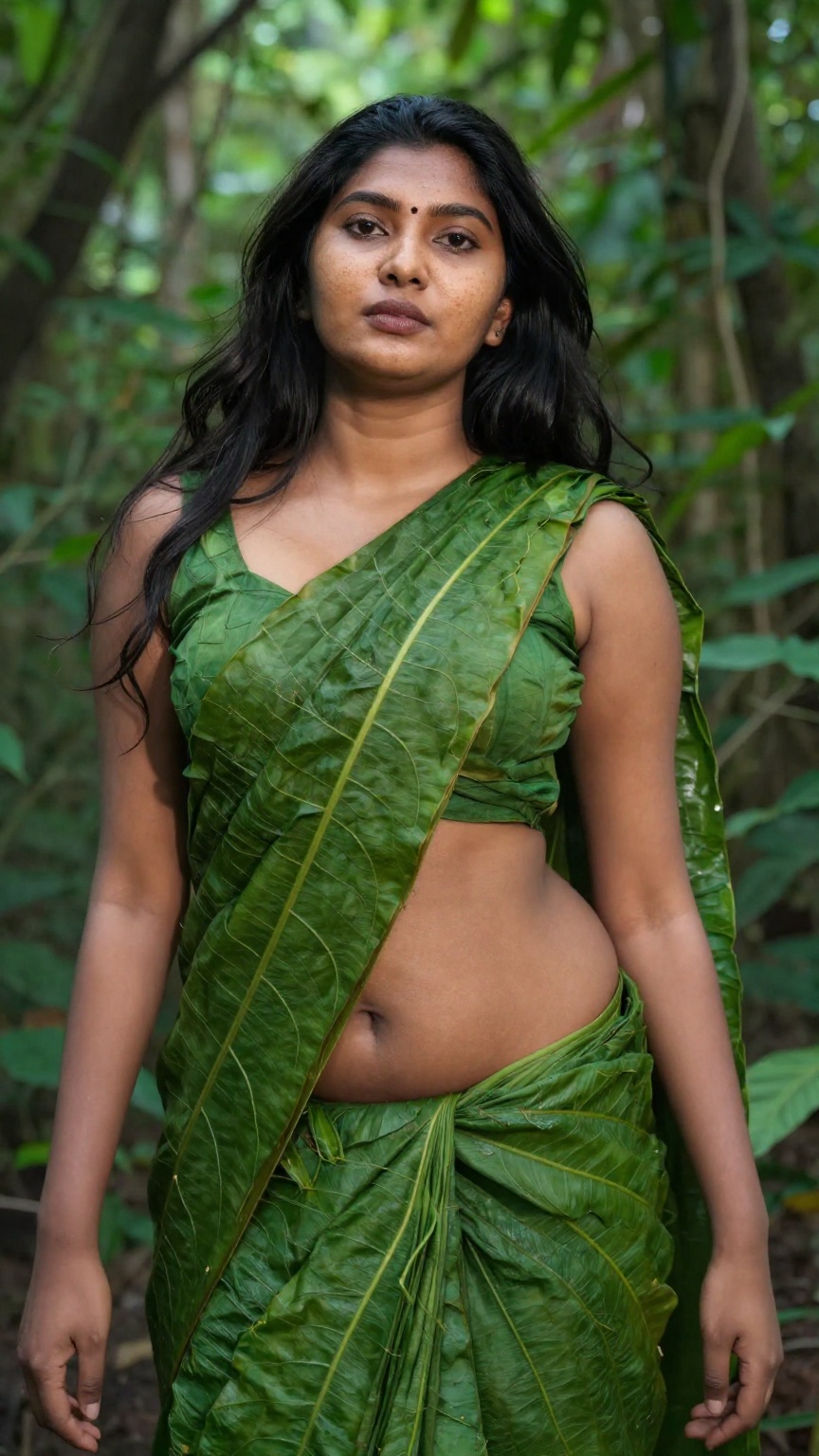 Hyper-realistic portrait of a beautiful young Indian woman with warm golden skin tone,  subtle freckles,  fine skin pores...