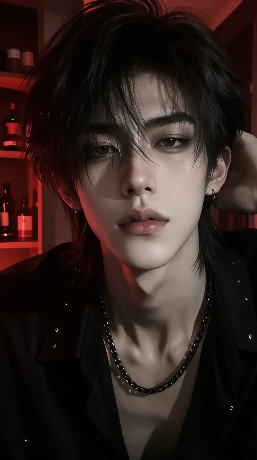 handsome man,  dark hair,  Eurasian features on Tensor.Art
