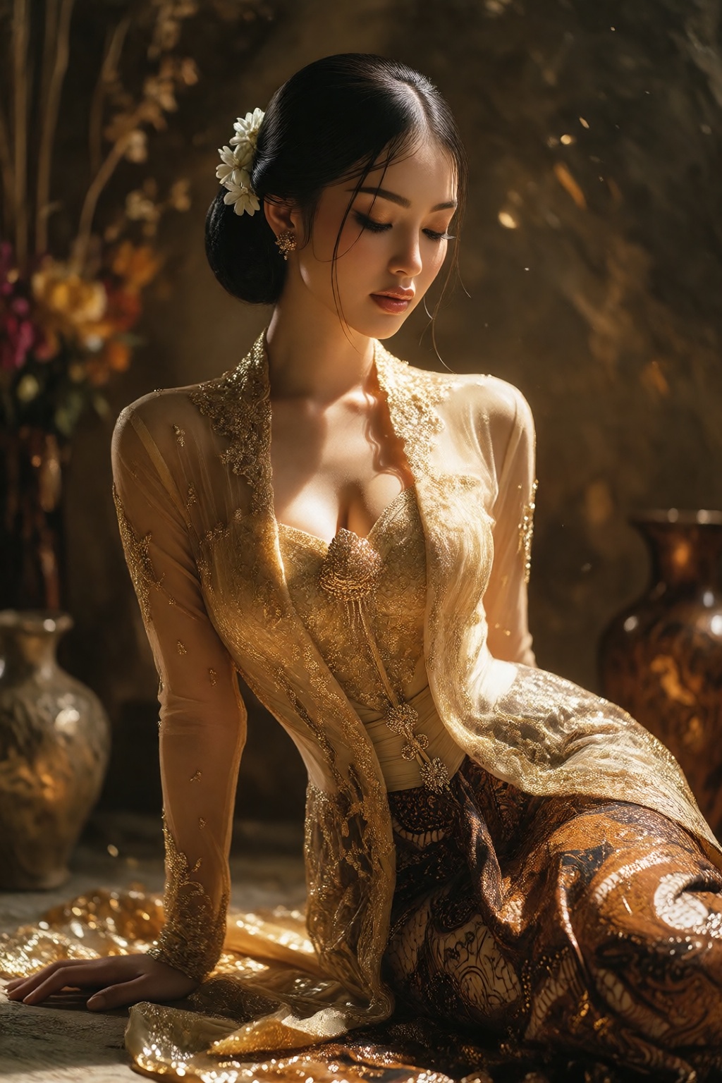 masterpiece,  finest oil painting,  Indonesian village beauty on Tensor.Art
