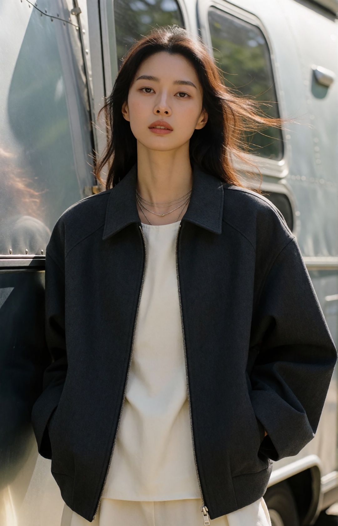 luxury minimalist fashion editorial,  naturally elegant young Korean woman,  refined facial features on Tensor.Art