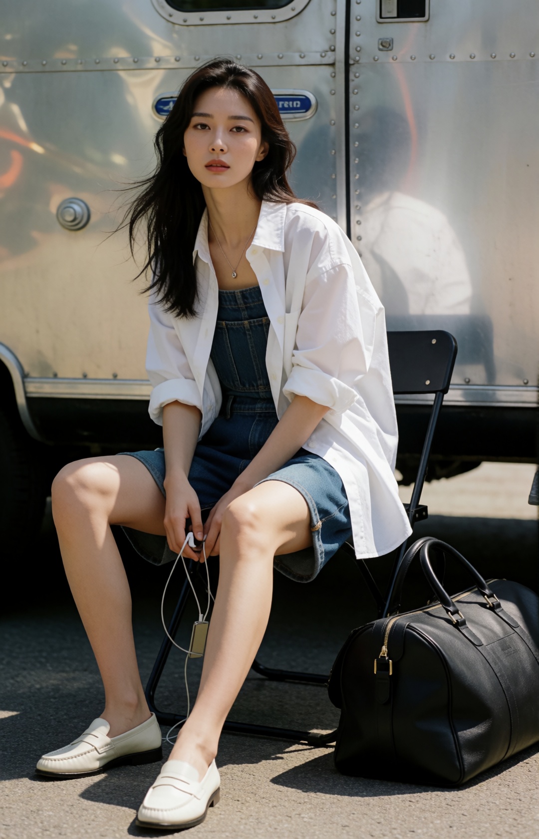 luxury minimalist fashion editorial,  naturally elegant young Korean woman,  refined facial features on Tensor.Art