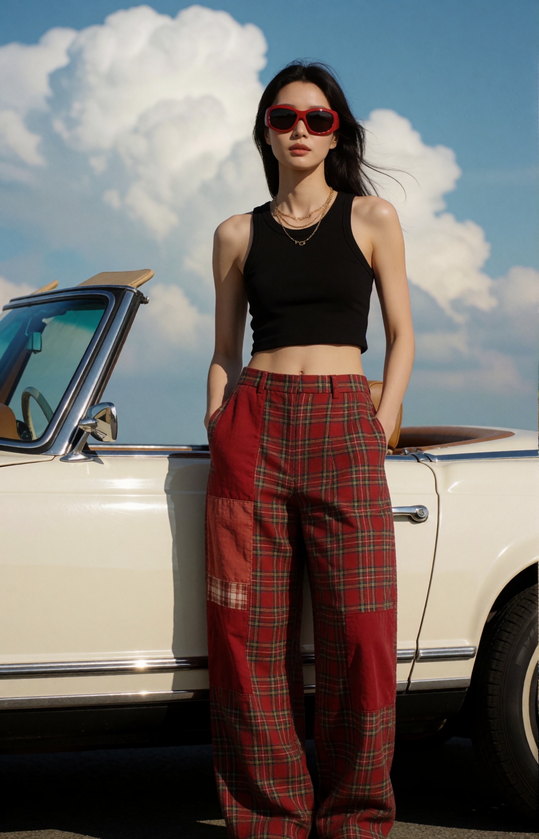 luxury high-fashion editorial,  naturally elegant young Korean woman,  refined facial features on Tensor.Art