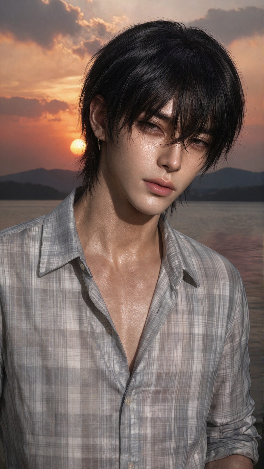 One male,  single,  warm tan skin on Tensor.Art