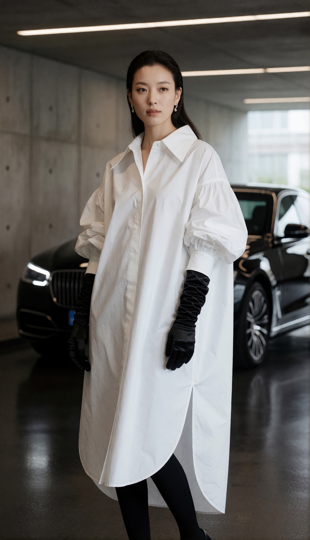 luxury minimalist fashion editorial,  naturally elegant young Korean woman,  harmonious facial proportions on Tensor.Art