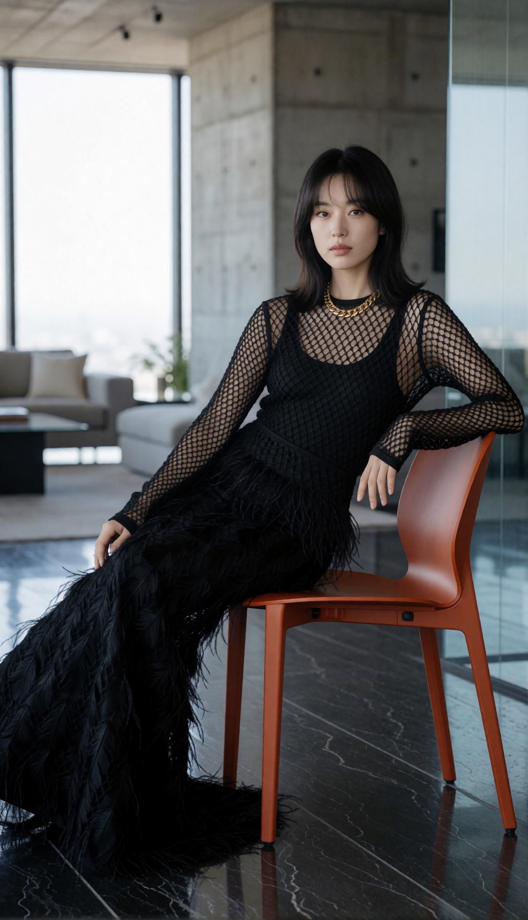 luxury avant-garde fashion editorial,  naturally elegant young Korean woman,  harmonious facial proportions on Tensor.Art