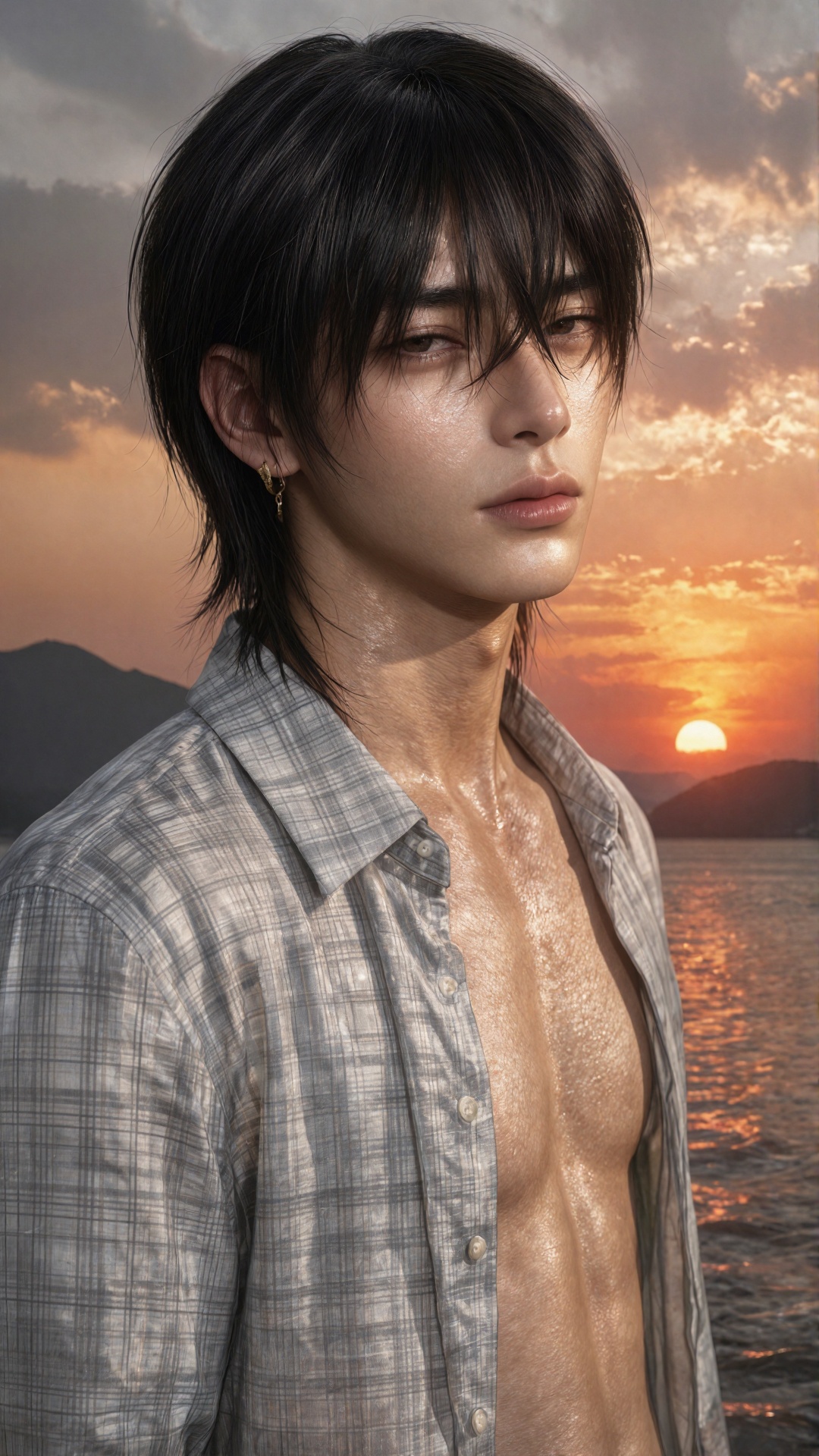 One male,  single,  warm tan skin on Tensor.Art