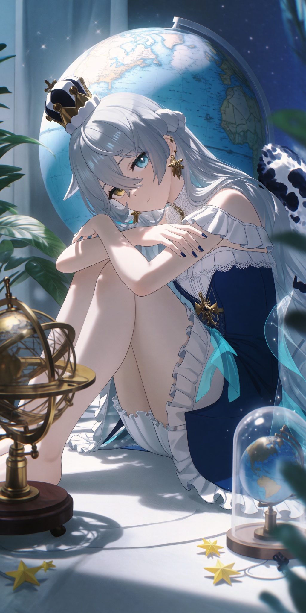 A cinematic MMD-style 3D anime render with a dreamy and ethereal atmosphere,  soft natural lighting,  delicate character d...