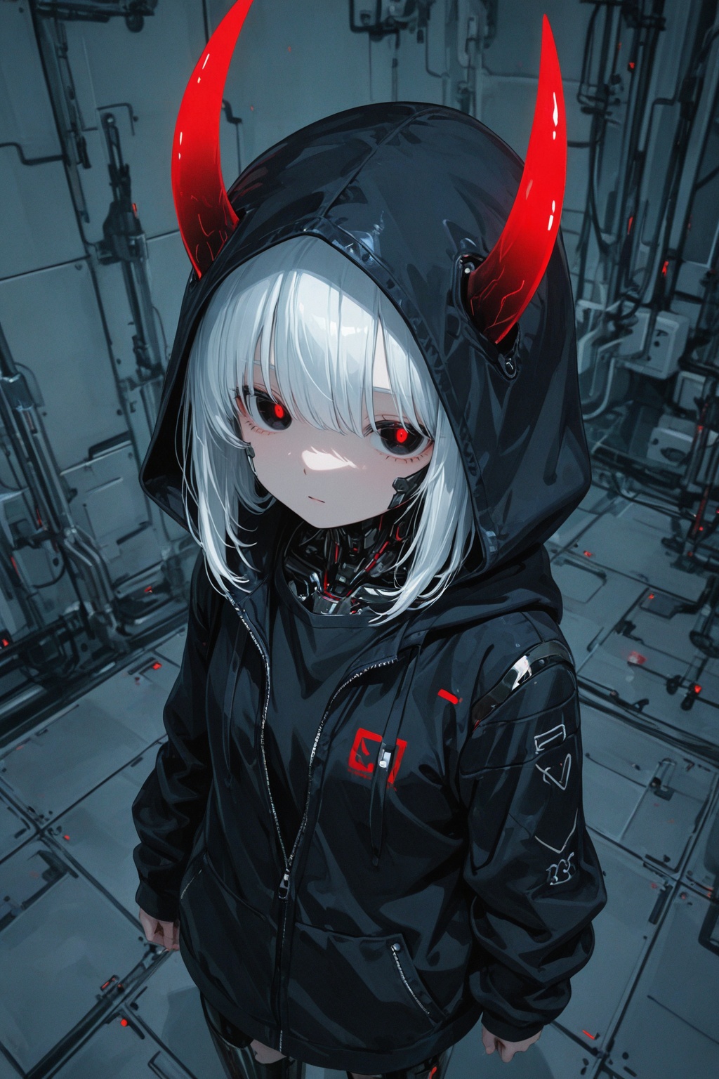 1girl,  black eyes,  glowing eyes on Tensor.Art