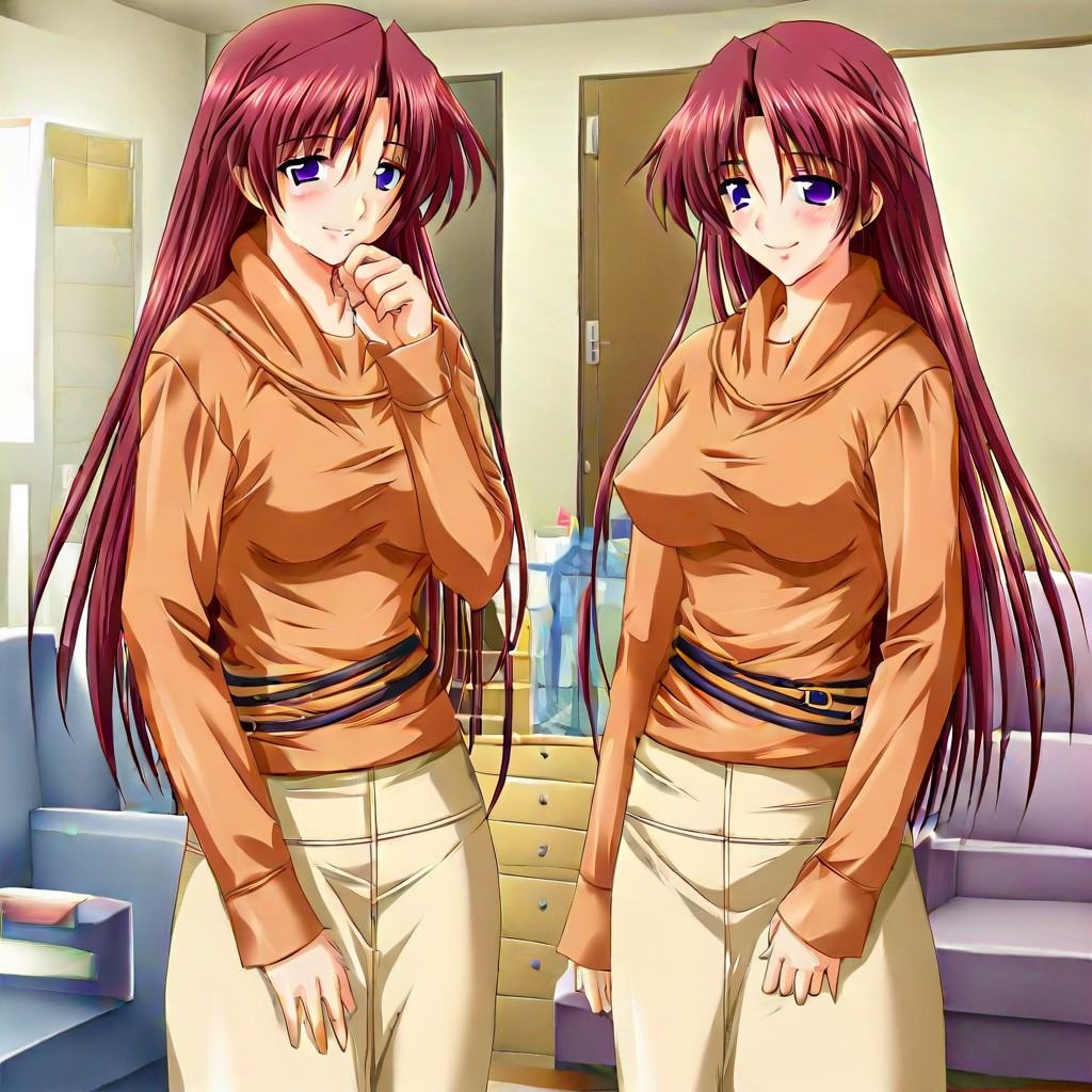 sgshinobu,  purple eyes,  red hair on Tensor.Art