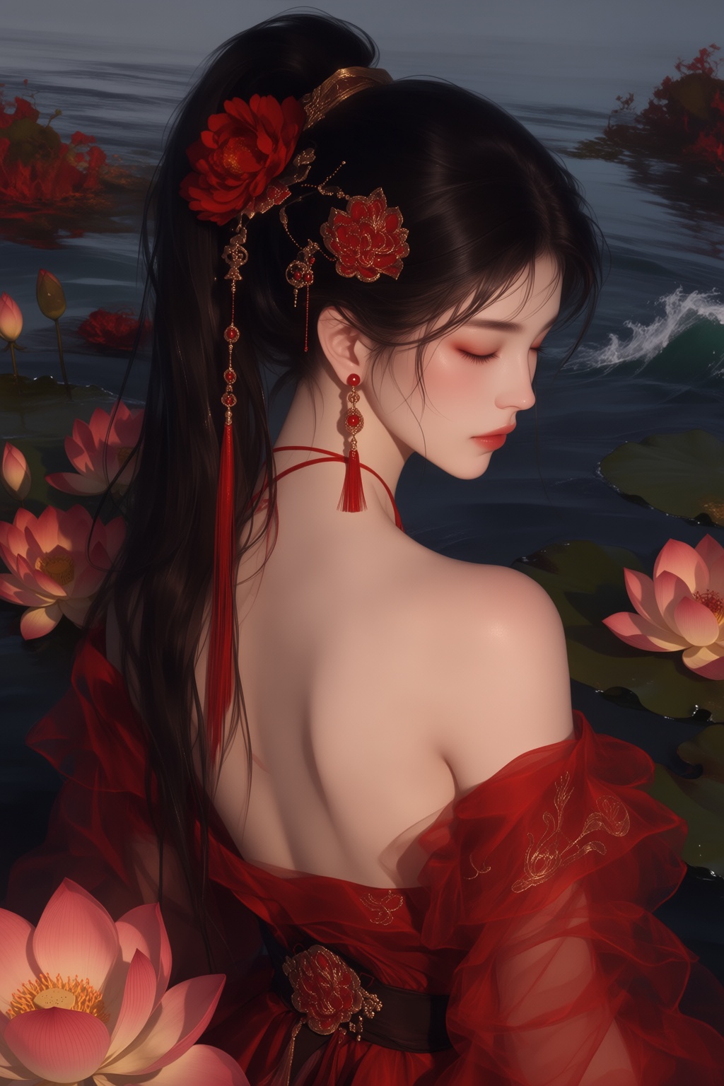 1girl,  solo,  closed eyes on Tensor.Art