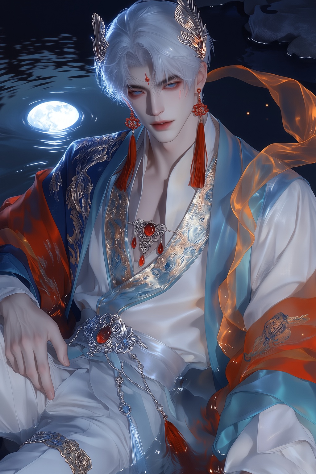1boy,  male focus,  jewelry on Tensor.Art