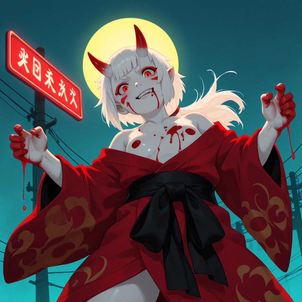 1girl,  solo,  oni woman on Tensor.Art