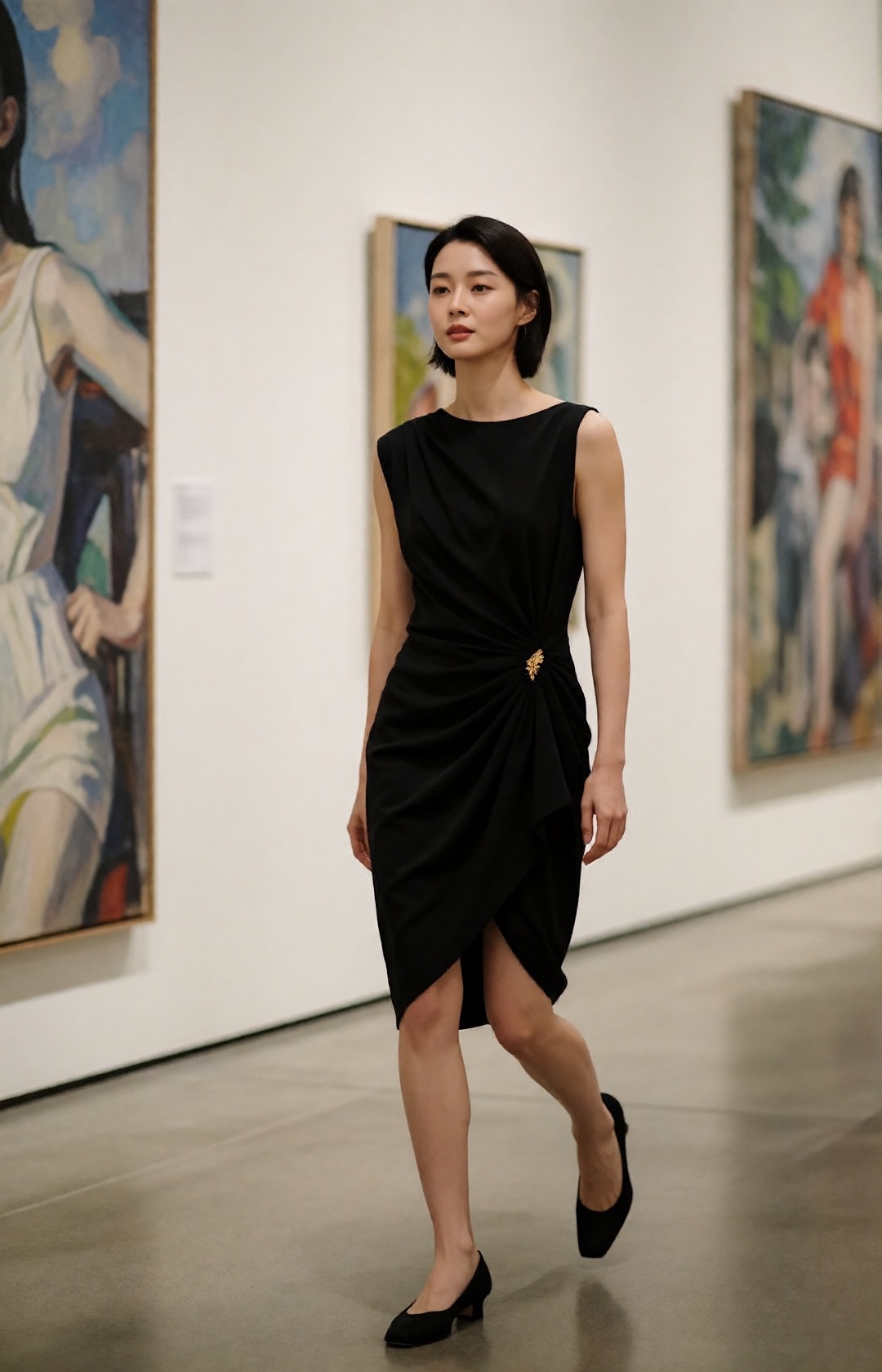 luxury fashion editorial,  young Korean woman,  full bust on Tensor.Art
