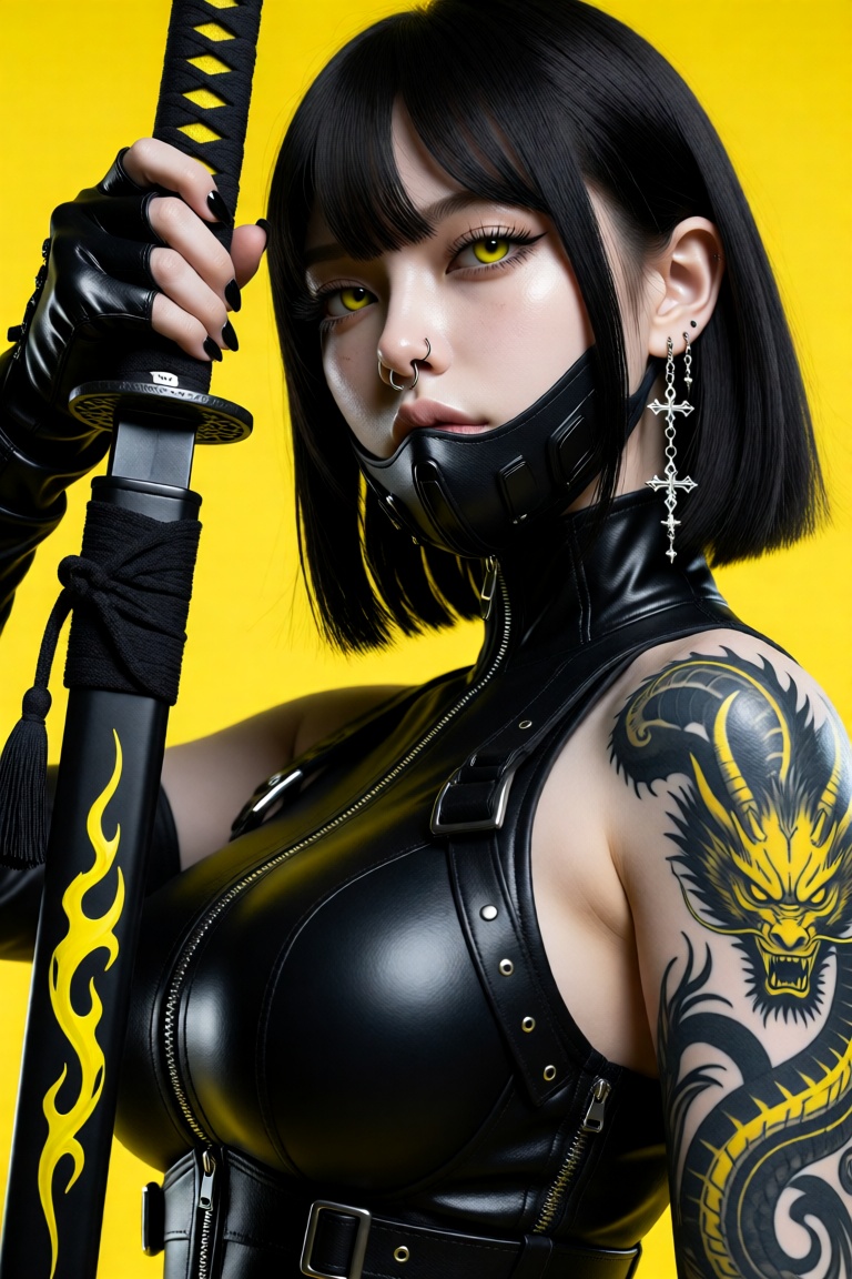A hyper-detailed photorealistic close-up of a young Caucasian female with high-resolution facial features,  including pale...