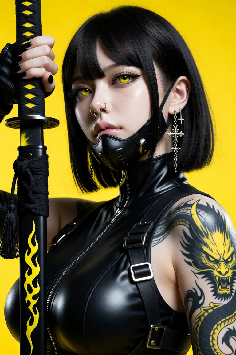 A hyper-detailed photorealistic close-up of a young Caucasian female with high-resolution facial features,  including pale...