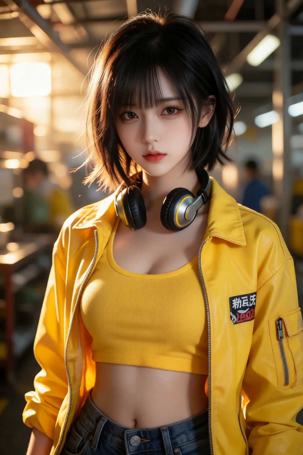 一位东方美女,  short hair,  black hair on Tensor.Art