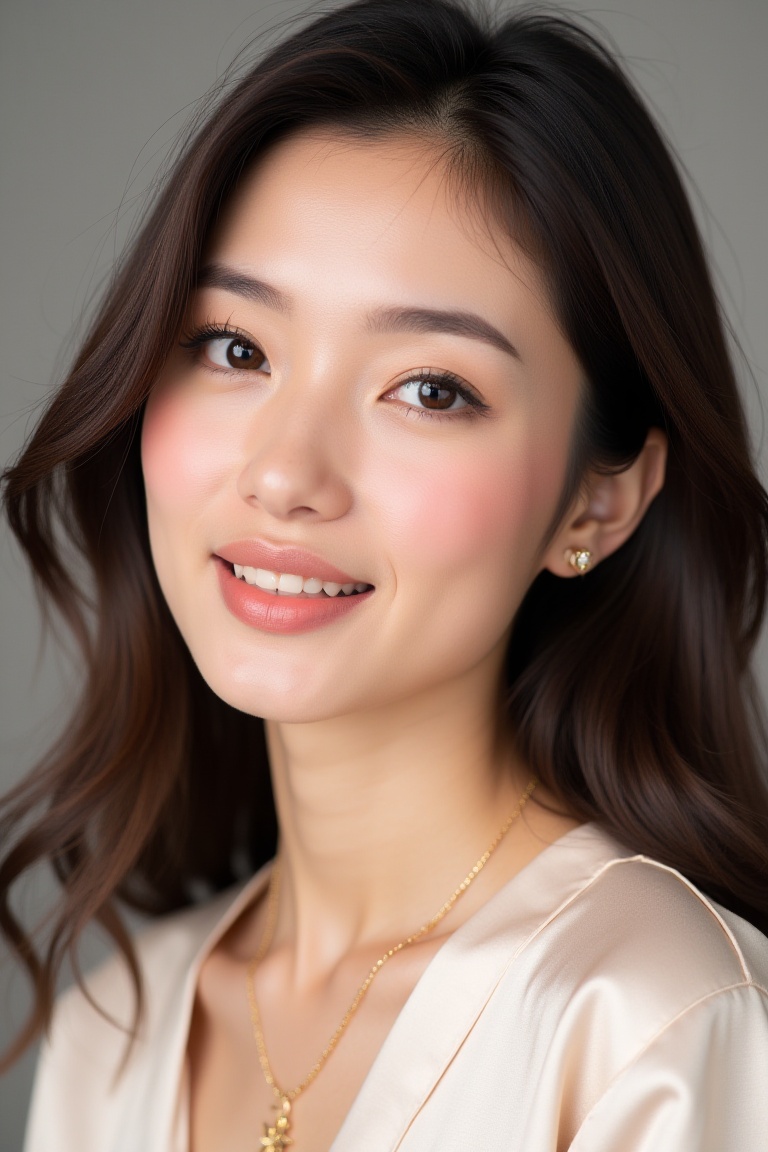 aimbeautymuse,  35-year-old ***** Asian woman with mature elegant facial features,  ultra-realistic luxury fine jewelry be...