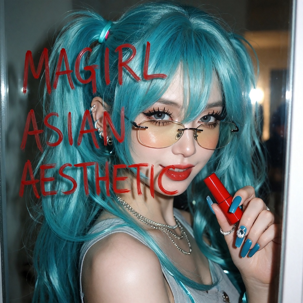 Hatsune Miku,  depicted with her long,  flowing vibrant turquoise hair styled in her iconic twin pigtails with straight ba...
