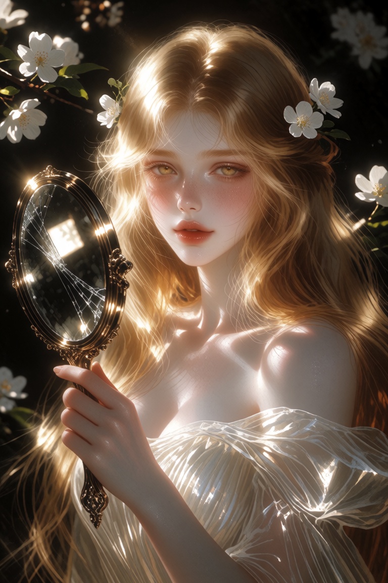 F4NT4S14STYL3,  a portrait of a beautiful woman captured in an intimate waist-up medium close-up,  gazing directly forward...