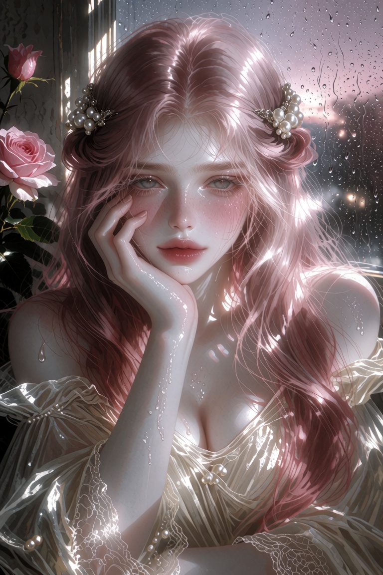 F4NT4S14STYL3,  a portrait of a beautiful woman captured in an intimate waist-up medium close-up,  gazing directly forward...