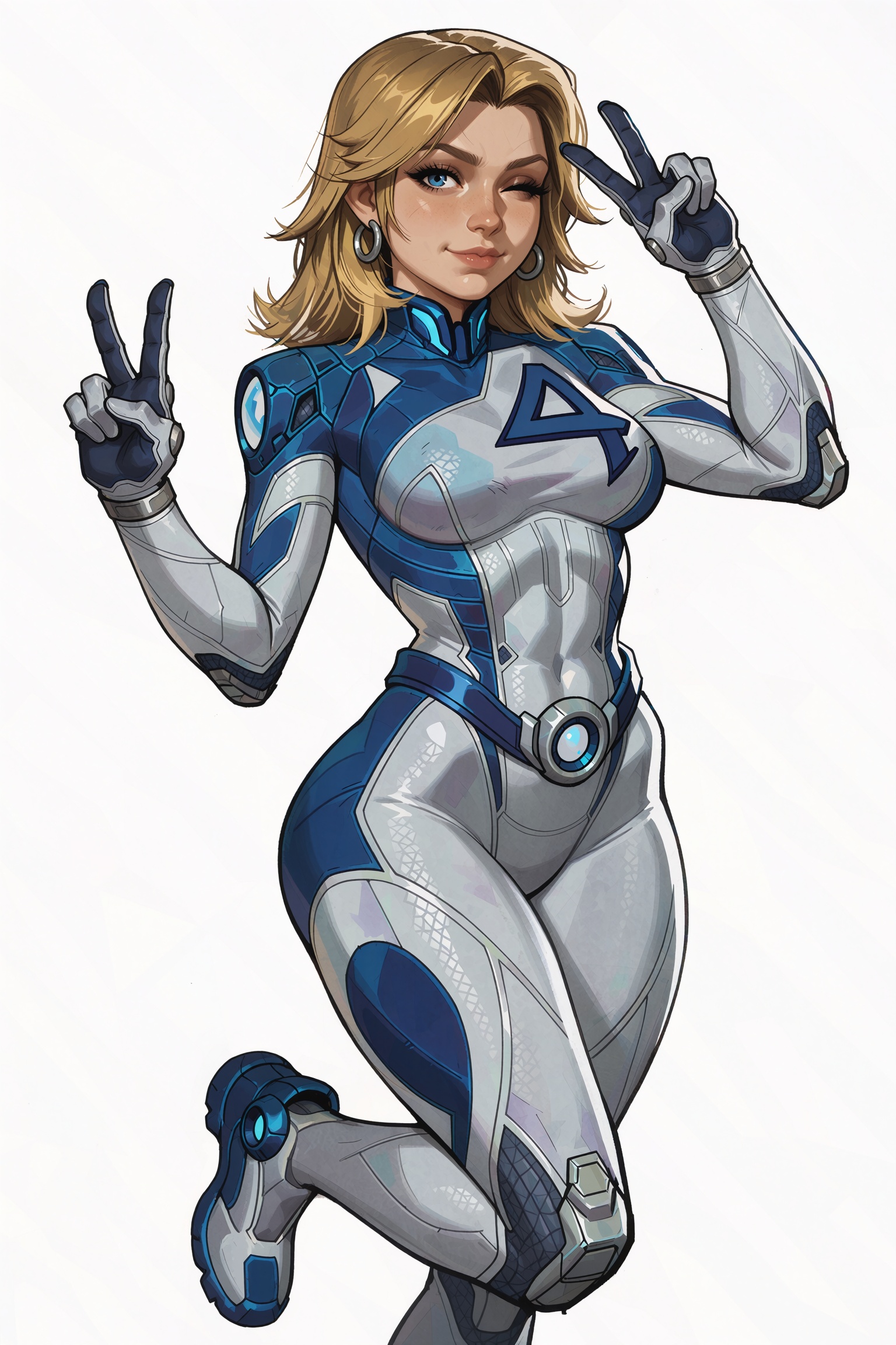 Vv.LXVIII - MR-Sue_Storm,  Vv.LXVIII - Acumen,  MR-Sue_Storm has blonde shoulder length hair and blue eyes on Tensor.Art
