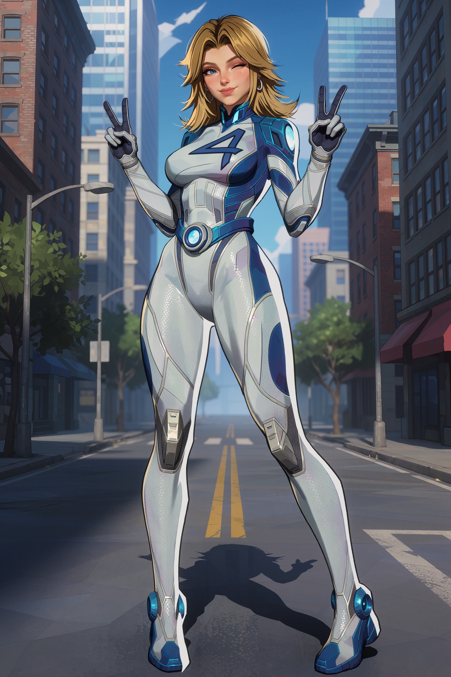 Vv.LXVIII - MR-Sue_Storm,  MR-Sue_Storm has blonde shoulder length hair and blue eyes,  she is wearing silver hoop earring...