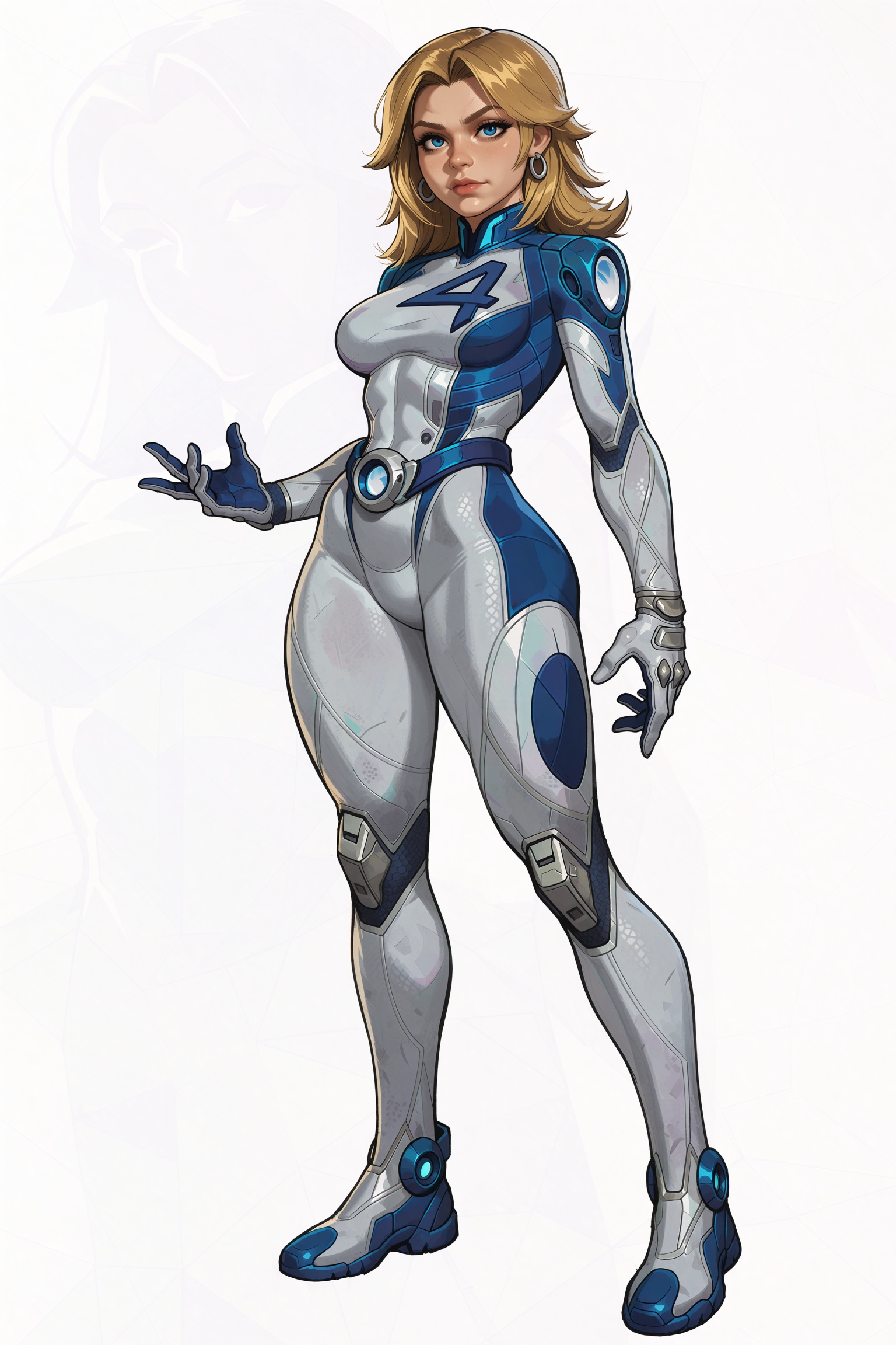 Vv.LXVIII - MR-Sue_Storm,  Vv.LXVIII - Acumen,  MR-Sue_Storm has blonde shoulder length hair and blue eyes on Tensor.Art