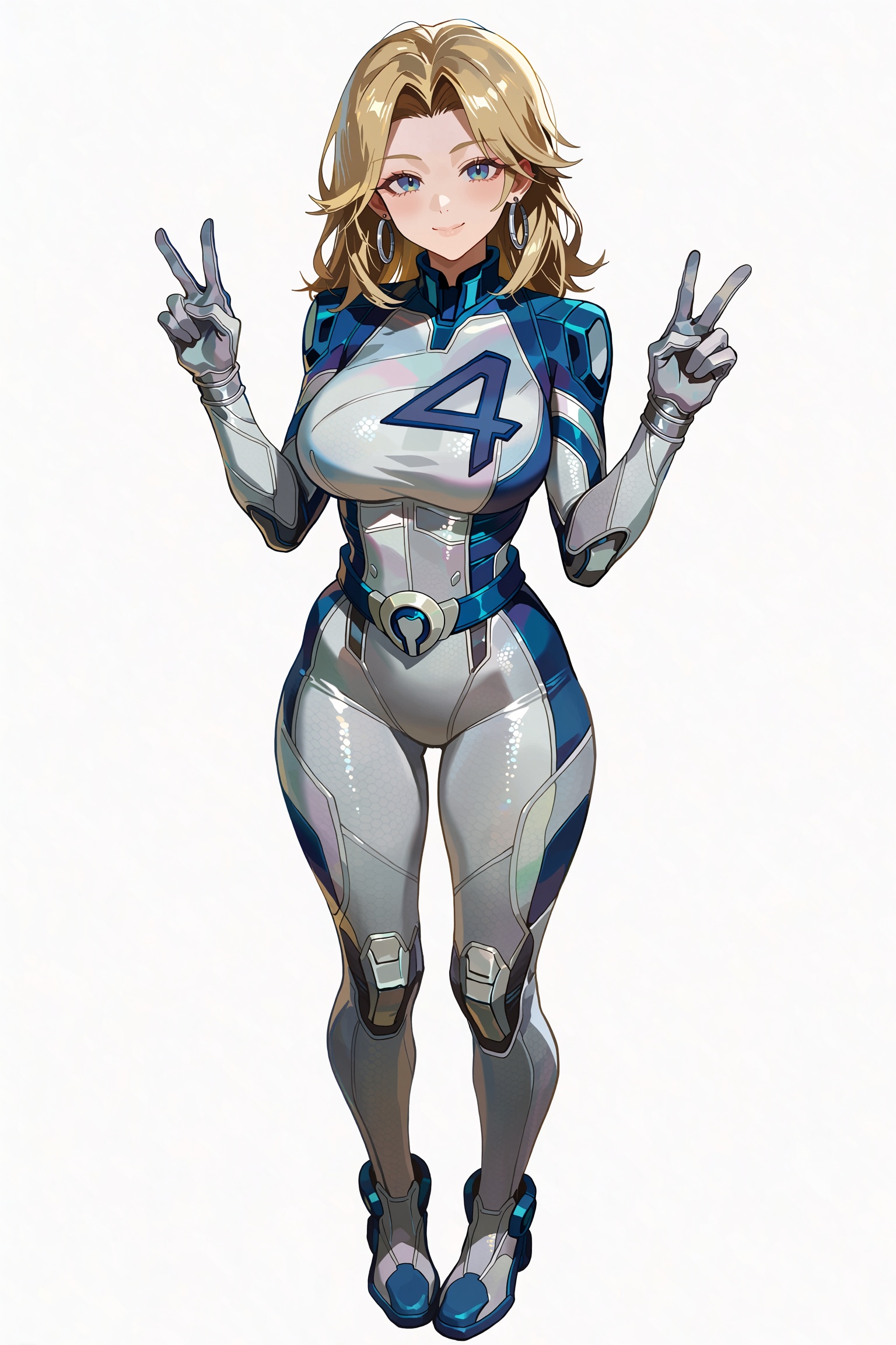 Vv.LXVIII - MR-Sue_Storm,  !3astyleID,  MR-Sue_Storm has blonde shoulder length hair and blue eyes on Tensor.Art