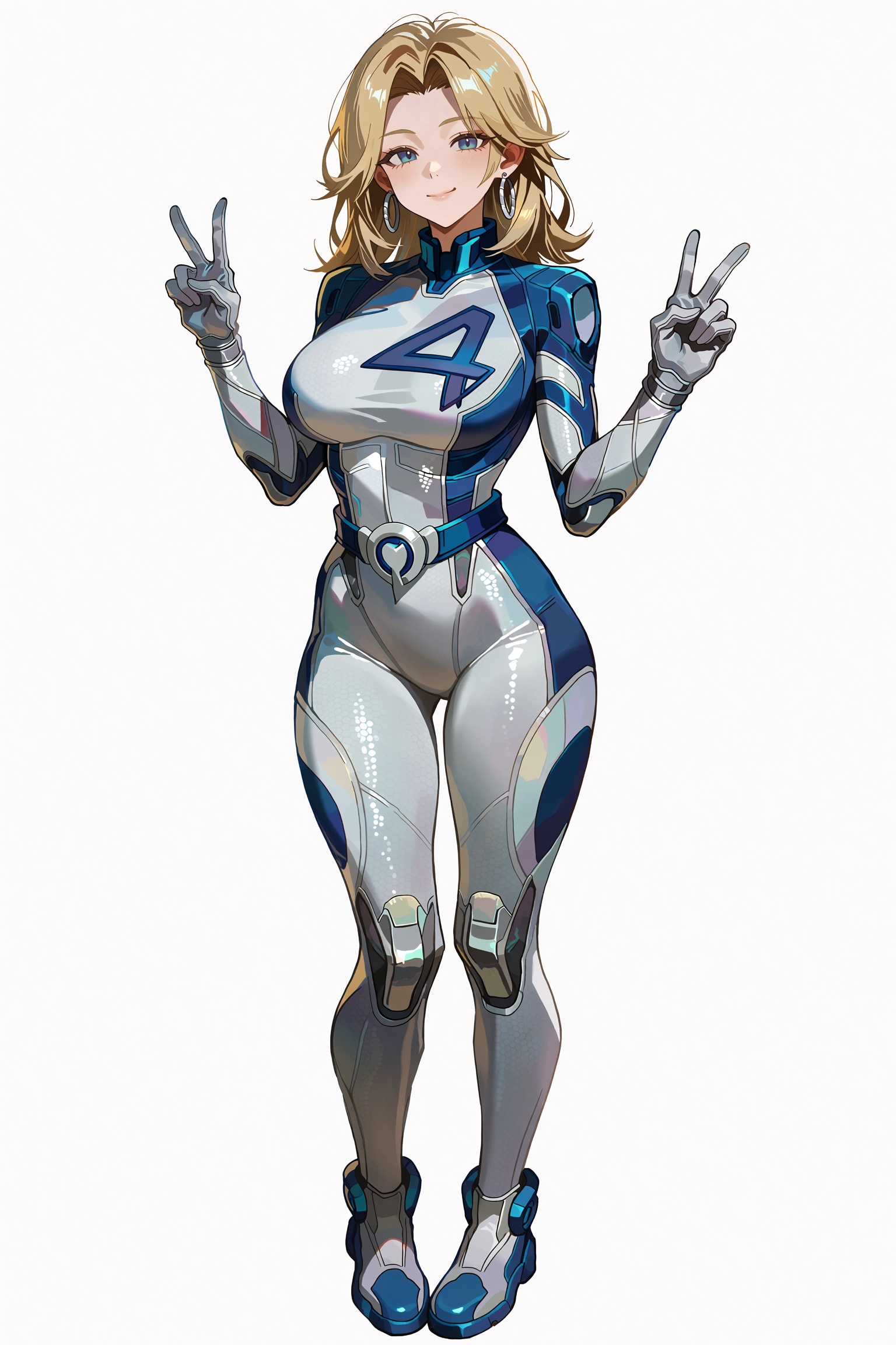 Vv.LXVIII - MR-Sue_Storm,  !3astyleID,  MR-Sue_Storm has blonde shoulder length hair and blue eyes on Tensor.Art