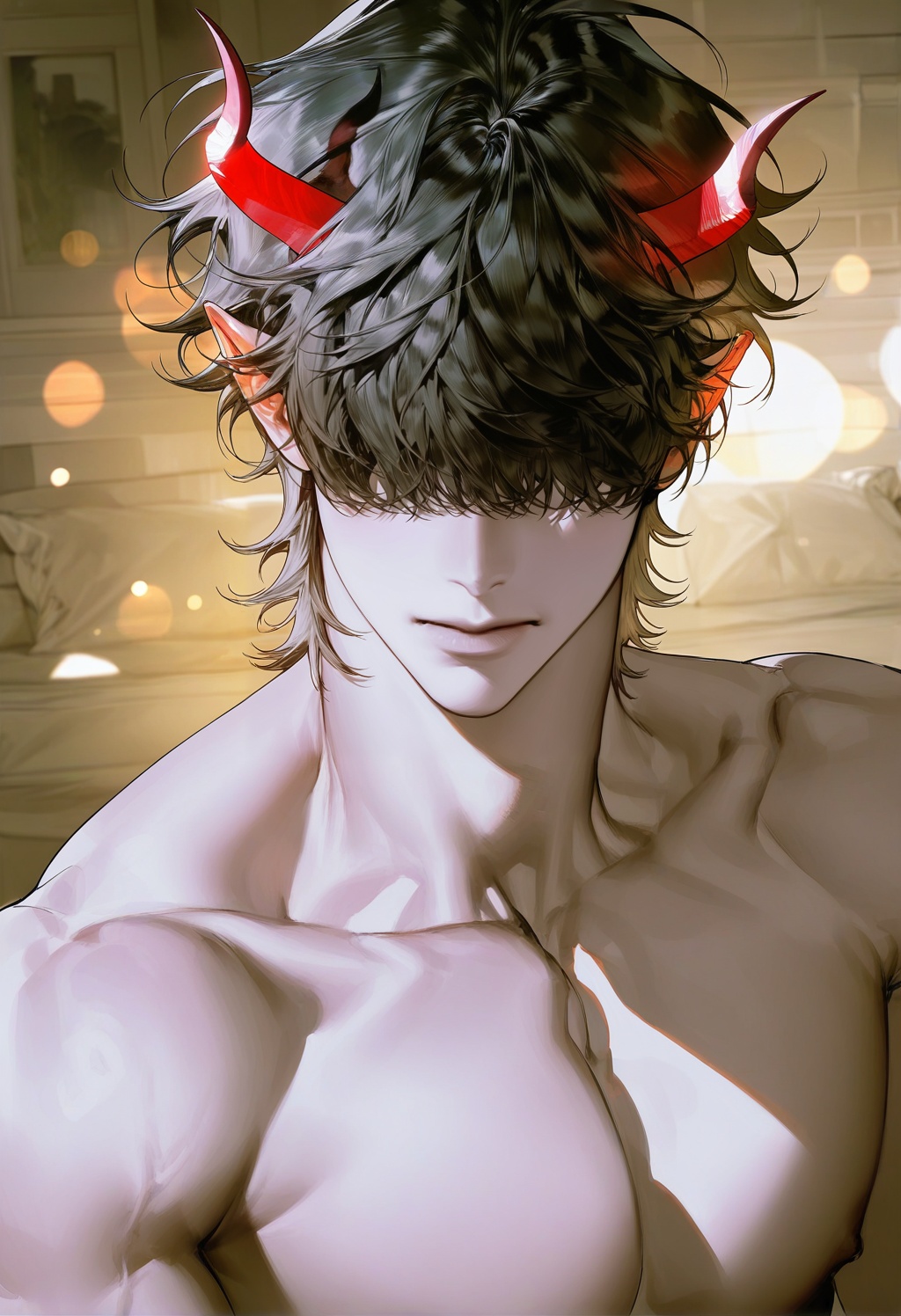 solo,  short hair,  black hair on Tensor.Art