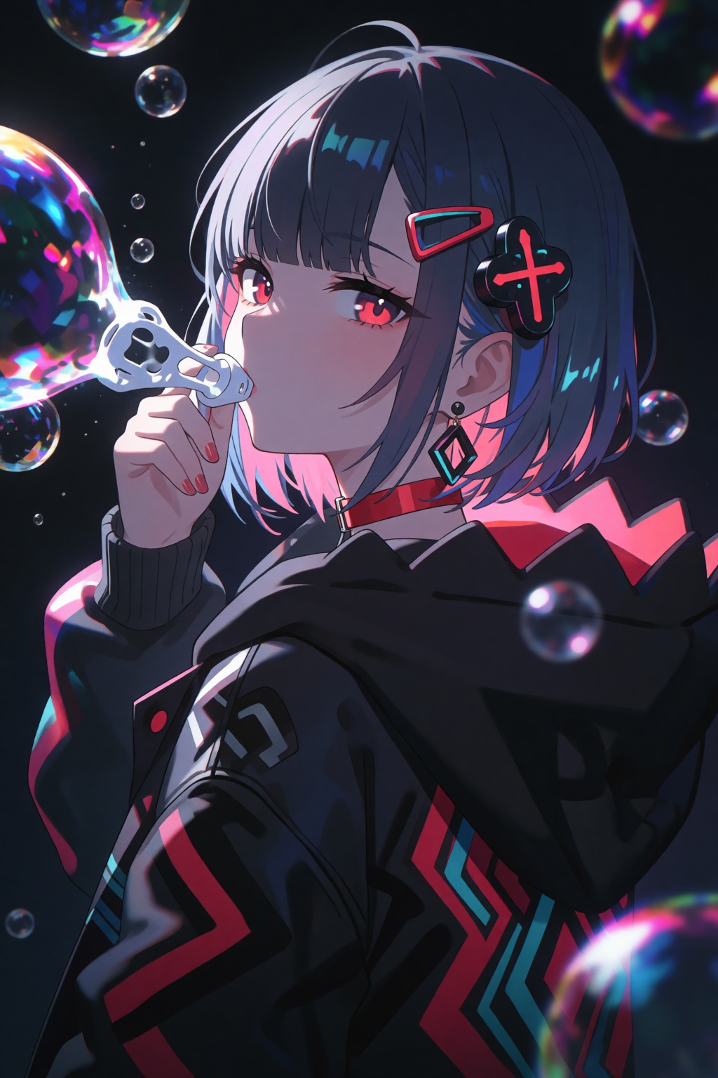 1girl,  solo,  bubble on Tensor.Art