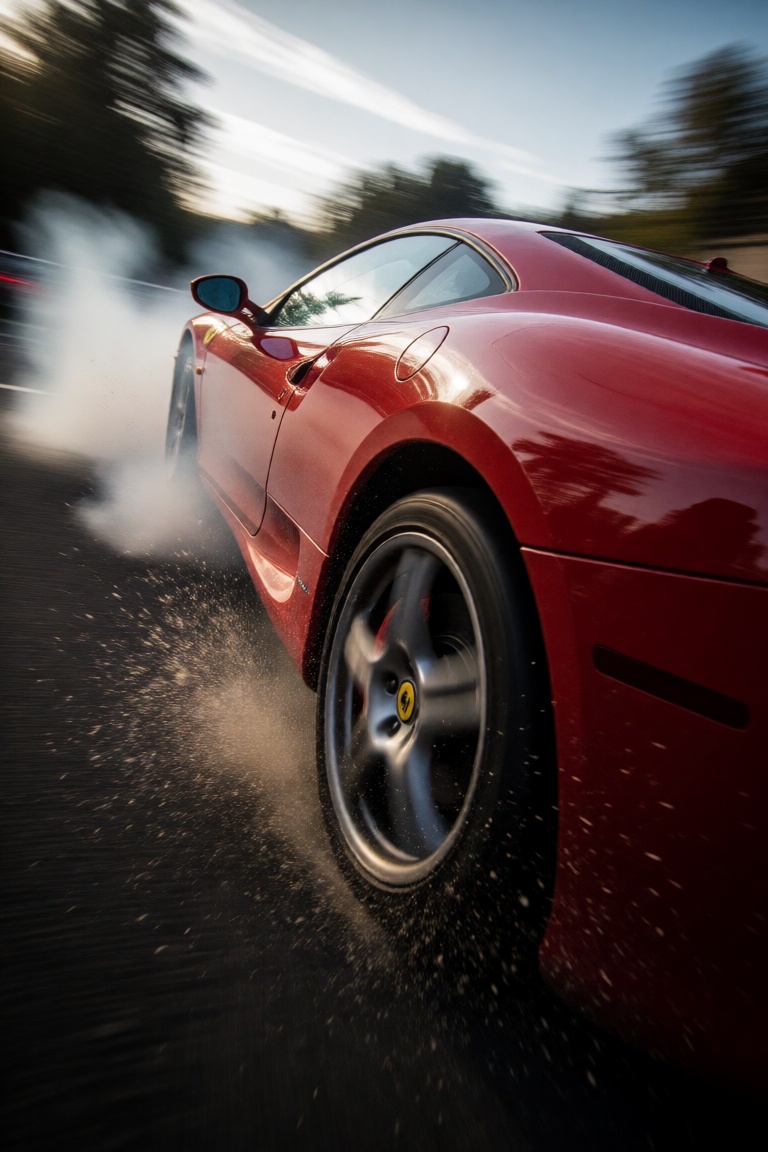 a ferrari,  side view,  high-speed on Tensor.Art