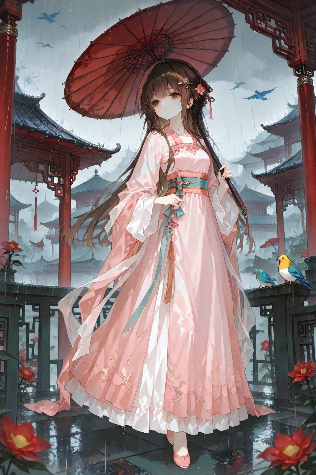 1girl,  umbrella,  bird by 月大魔王|The Moonly Demon King on Tensor.Art