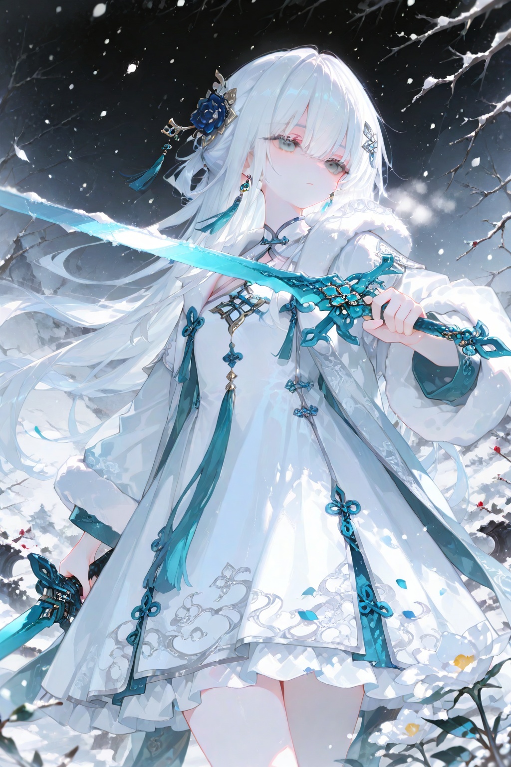 1girl,  weapon,  white hair by 月大魔王|The Moonly Demon King on Tensor.Art