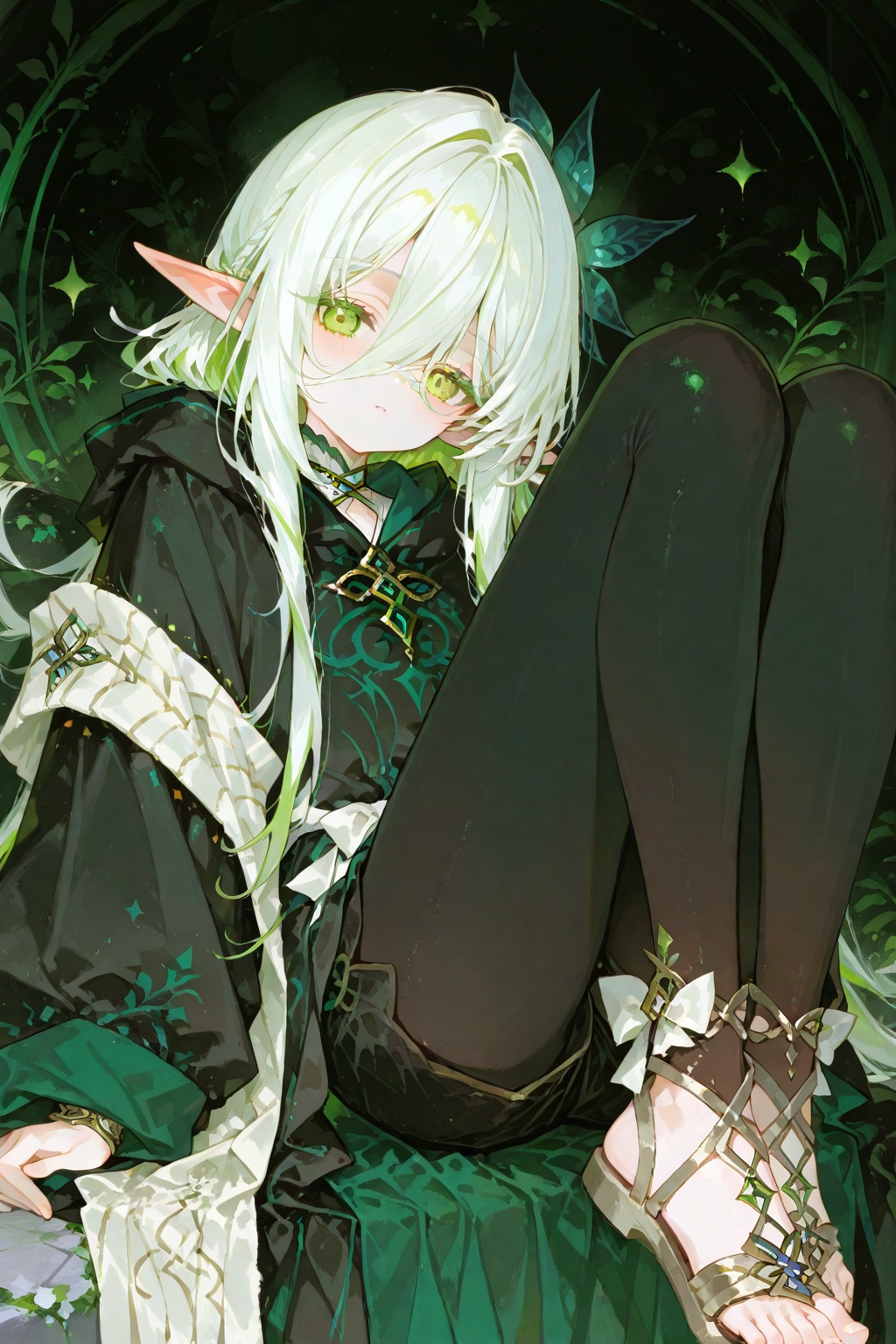 CC-TS,  Elf girl,  green pupil color on Tensor.Art