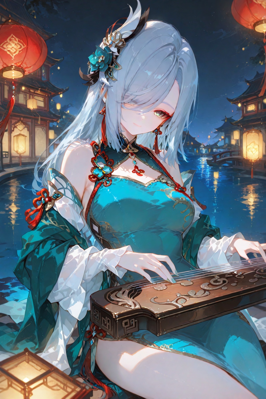 1girl,  dress,  hair ornament on Tensor.Art