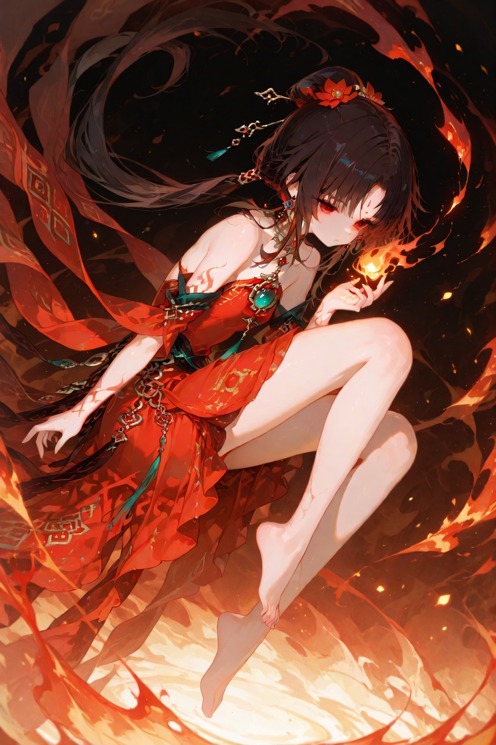 1girl,  dress,  red dress on Tensor.Art