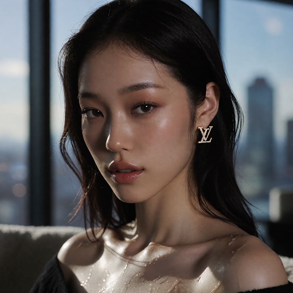 cinematic luxury lifestyle editorial,  upperbody close up,  [Subject] a beautiful young korean woman on Tensor.Art
