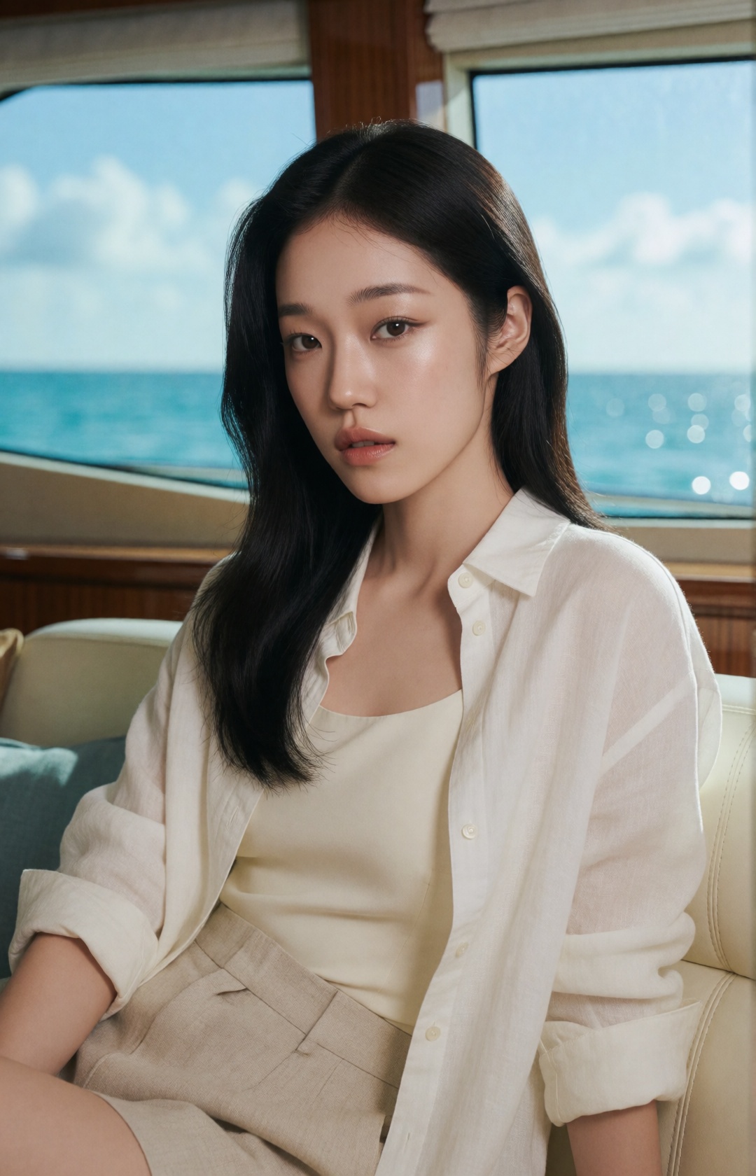 luxury beauty fashion editorial,  breathtakingly beautiful young Korean woman,  chic modern city muse on Tensor.Art