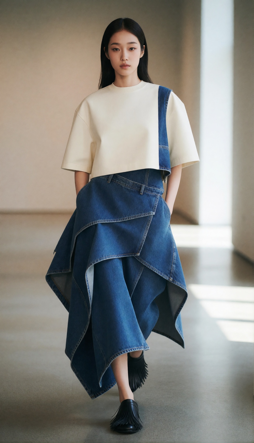 luxury high-fashion editorial,  breathtakingly beautiful young Korean woman,  chic modern city muse on Tensor.Art