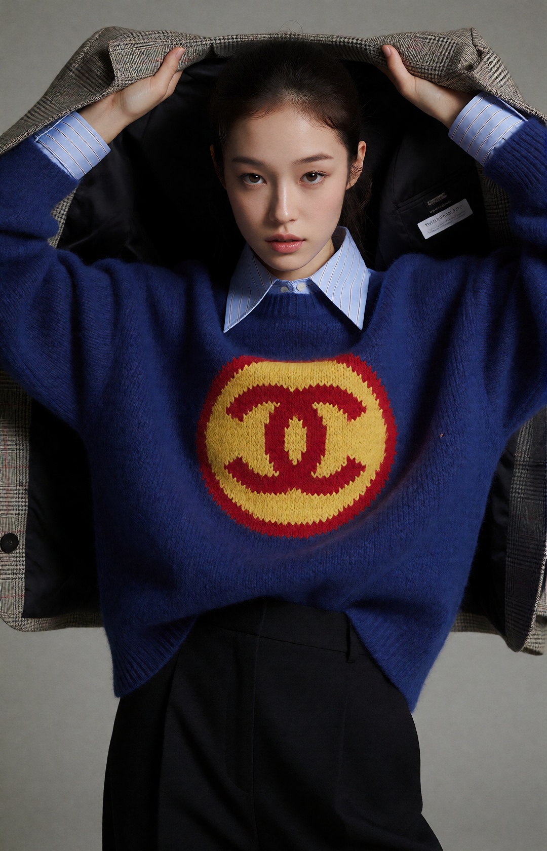 luxury minimalist fashion editorial,  naturally elegant young korean woman,  harmonious facial proportions on Tensor.Art