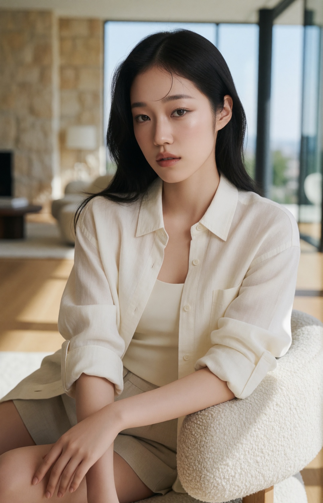 luxury beauty fashion editorial,  breathtakingly beautiful young Korean woman,  chic modern city muse on Tensor.Art