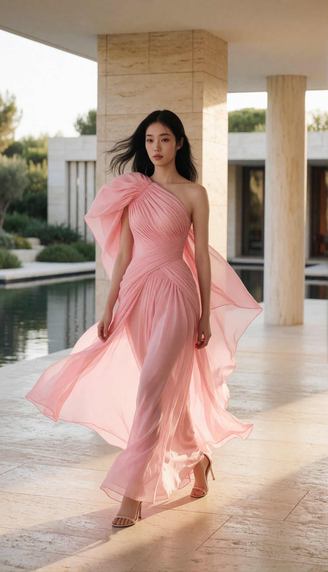 luxury couture fashion editorial,  strikingly beautiful young Korean woman,  captivating beauty on Tensor.Art