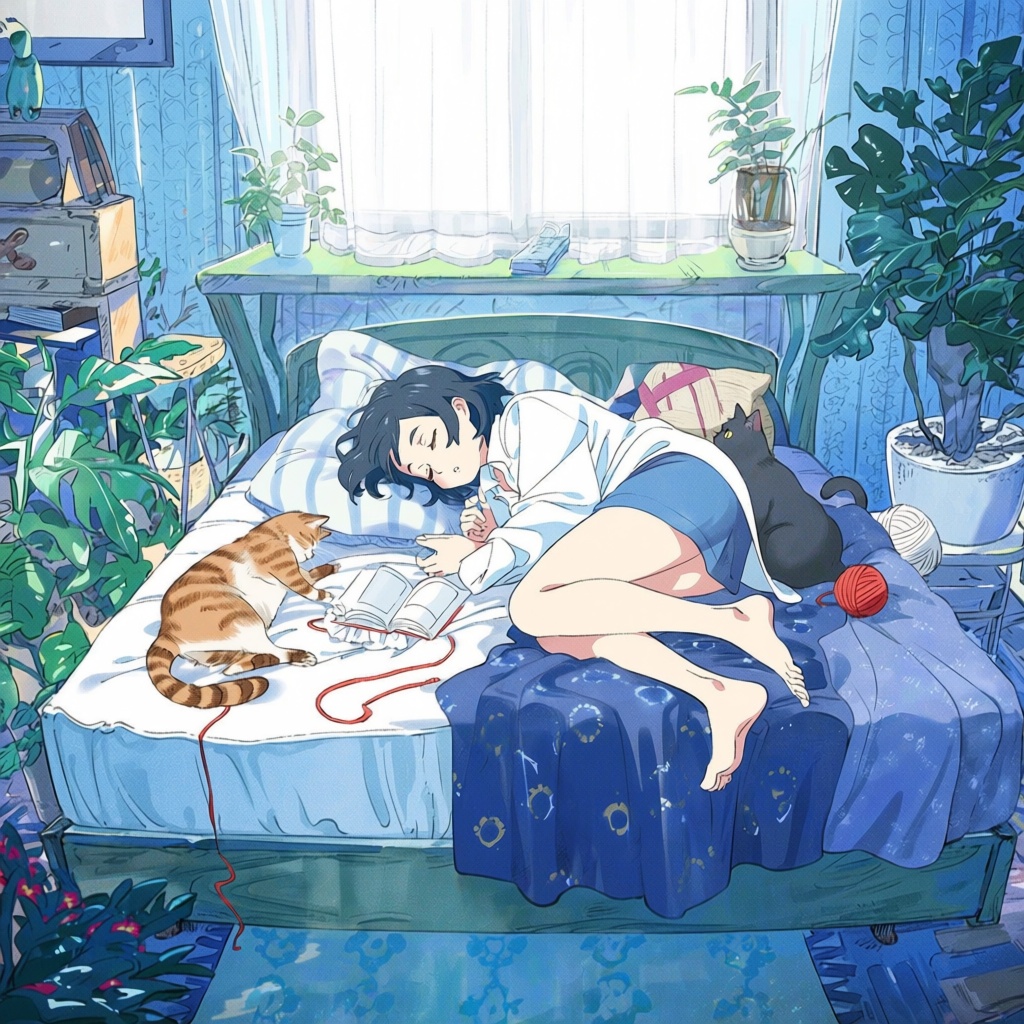 detailed-anime,  1girl,  sleeping on Tensor.Art