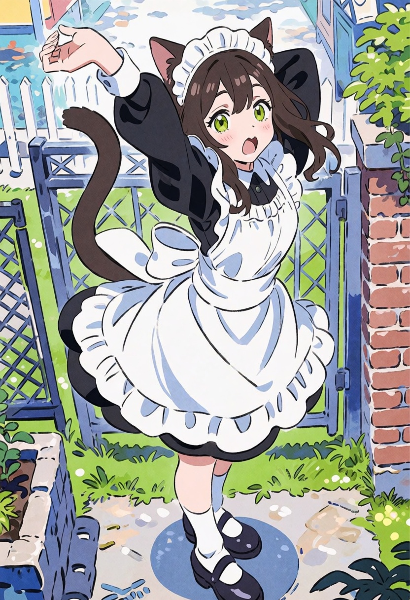 detailed-anime,  1girl,  cat on Tensor.Art