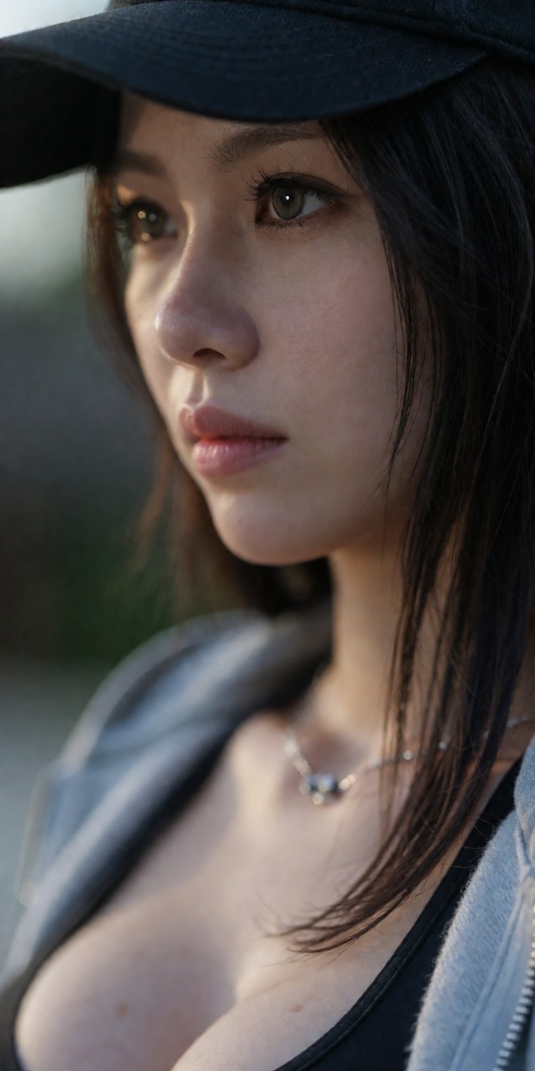 outdoor blurred resort bokeh background,  soft rim lighting contouring face,  85mm f/1.2 DSLR portrait lens on Tensor.Art