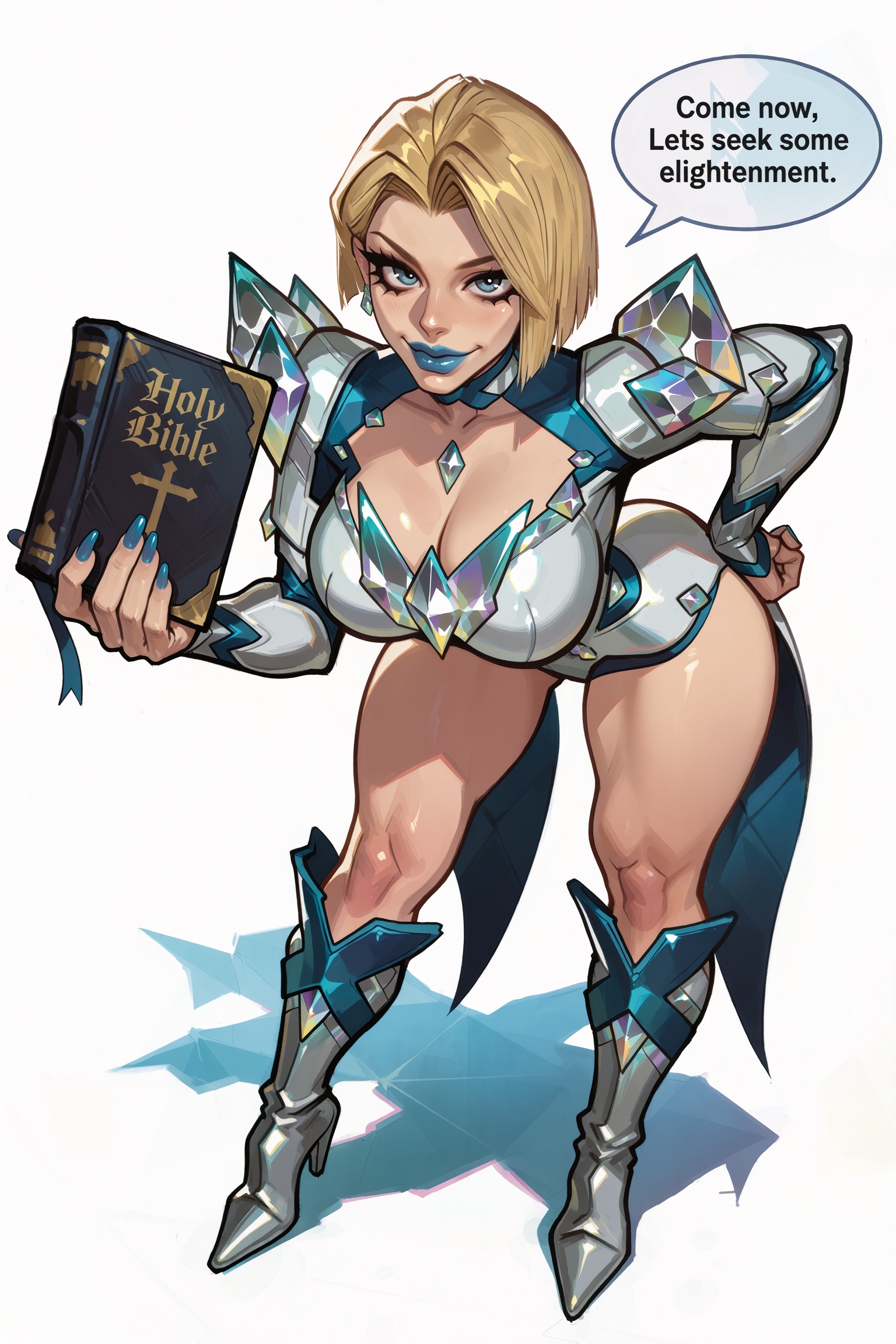 Vv.LXVIII - Atrox,  Vv.LXVII - MR-Emma_Frost,  MR-Emma_Frost has blonde hair and blue eyes on Tensor.Art