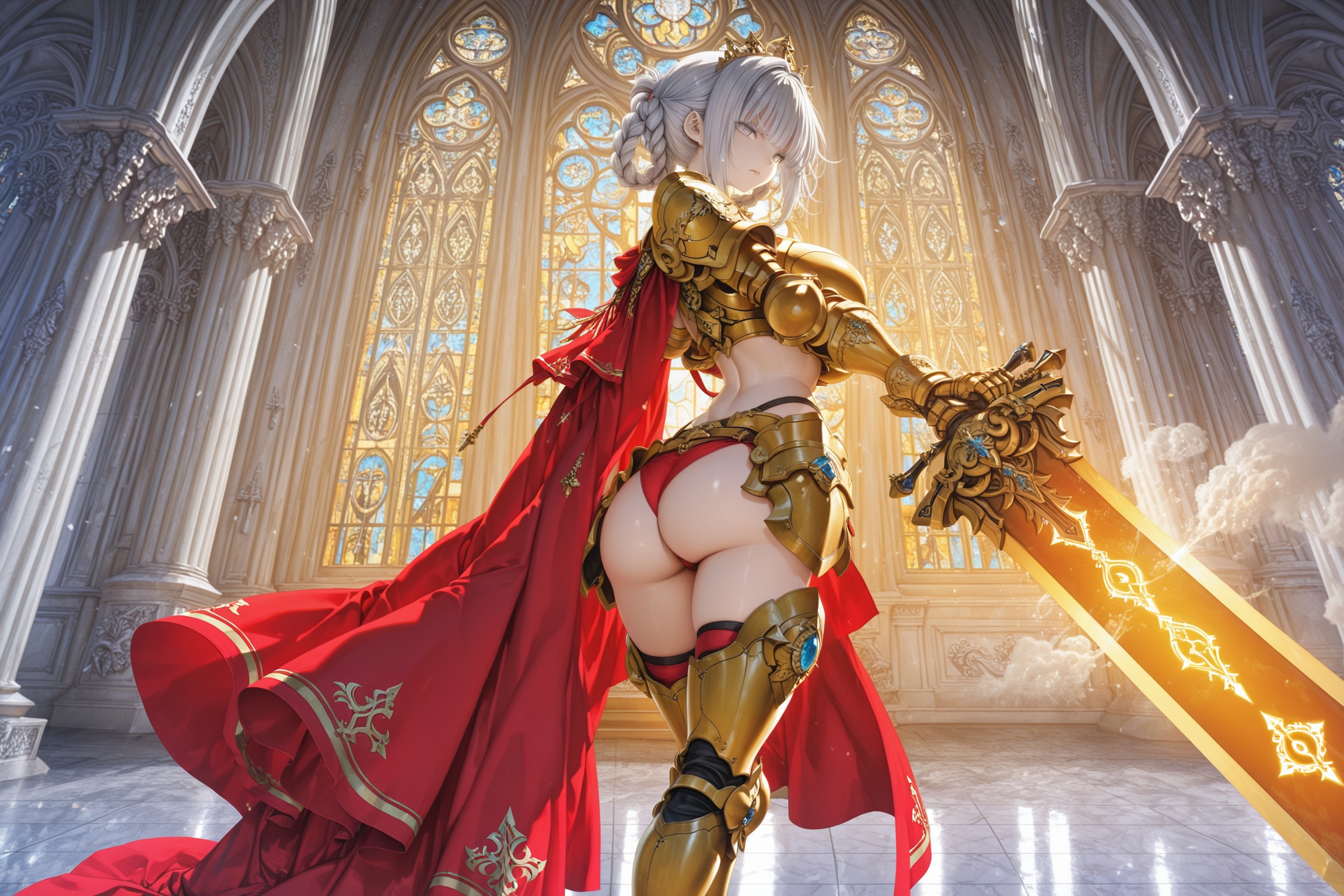 charlemagne_twilight_illxl,  female,  silver hair on Tensor.Art