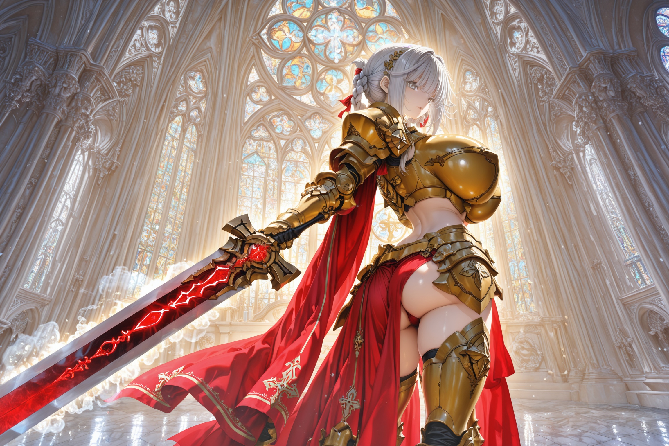 charlemagne_twilight_illxl,  female,  silver hair on Tensor.Art