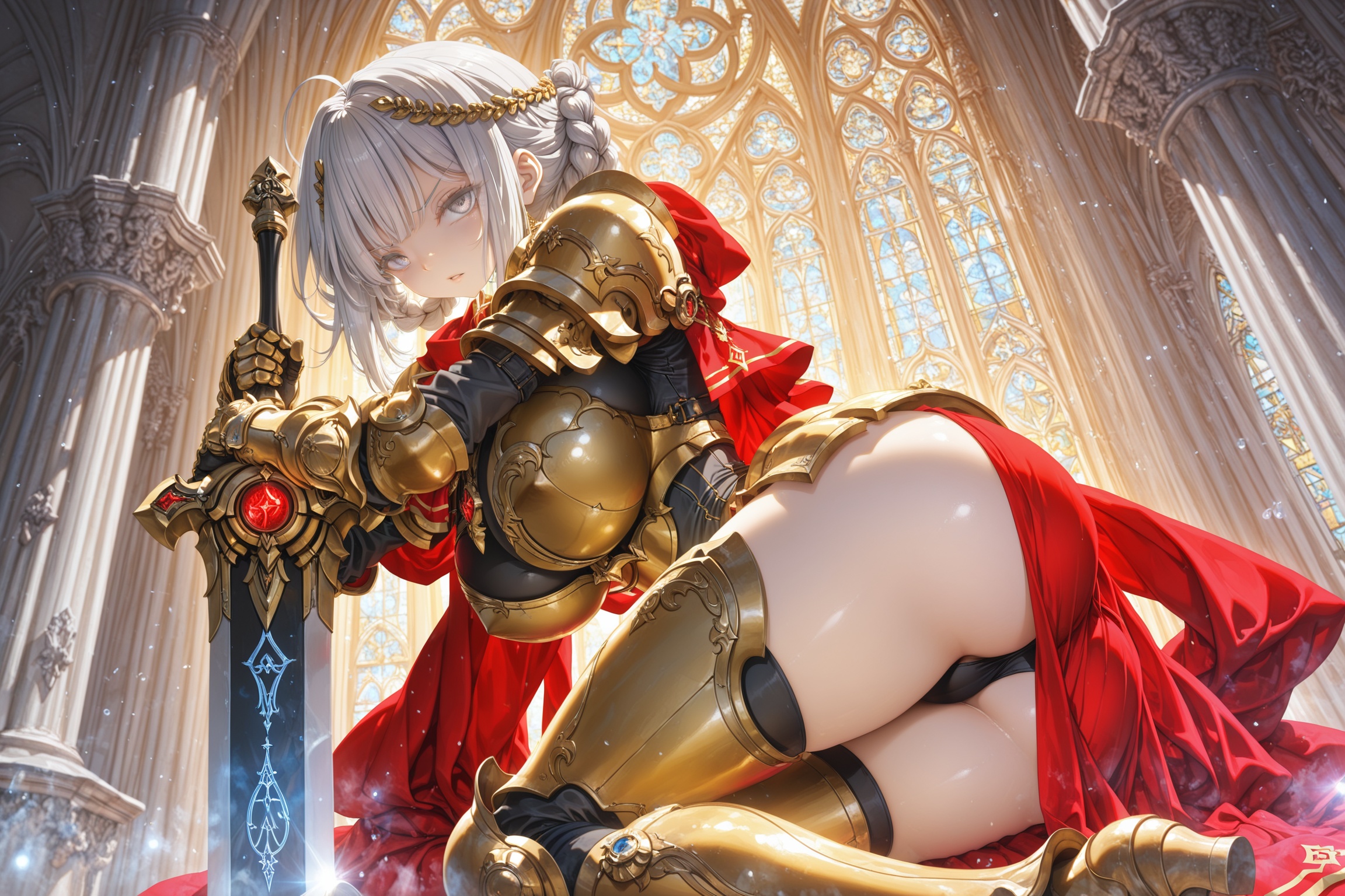 charlemagne_twilight_illxl,  female,  silver hair on Tensor.Art